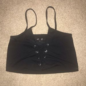 Black Cross-neck Bra Top